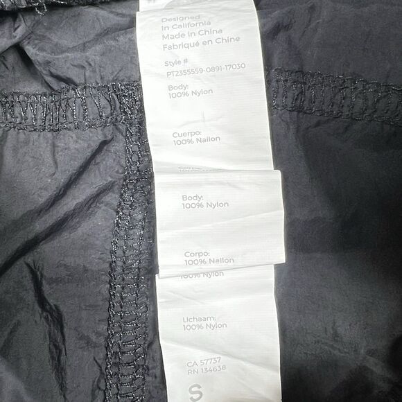 Fabletics Pants Windbreaker Womens Size Small Black Tapered Fit Nylon Pockets - Picture 13 of 14